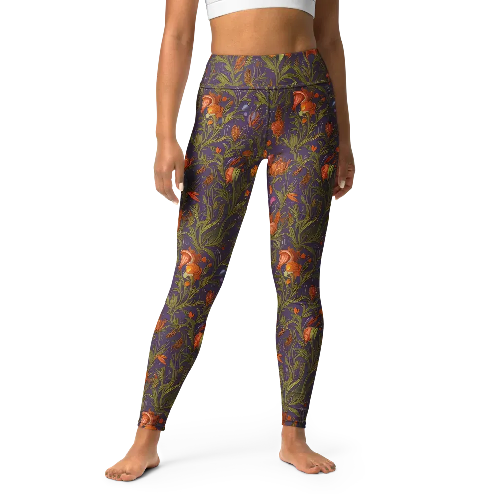 Botanical Nebula on Yoga Leggings — Front