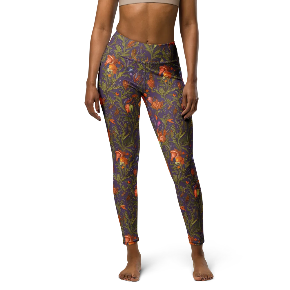 Botanical Nebula on Yoga Leggings — Front