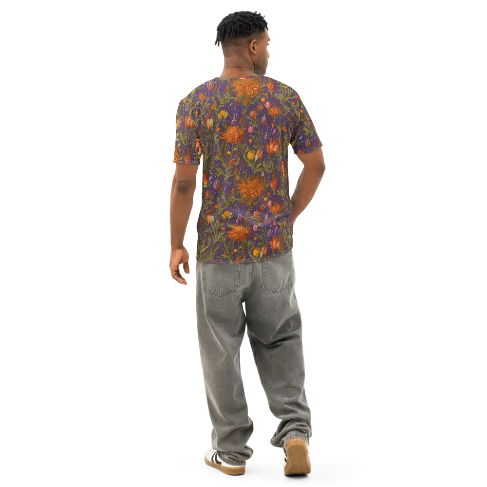 Botanical Nebula on Men's Cotton Crew Neck T-Shirt — Back
