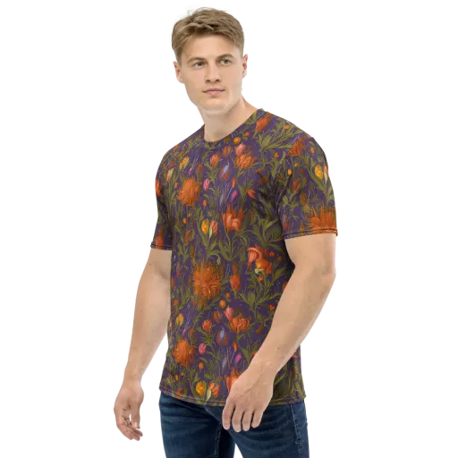 Botanical Nebula on a Men's Crew Neck T-Shirt