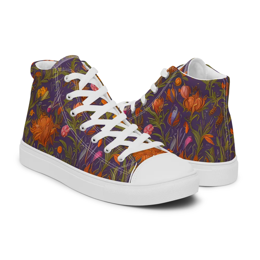 Botanical Nebula on Men's High Top Canvas Shoes — Right