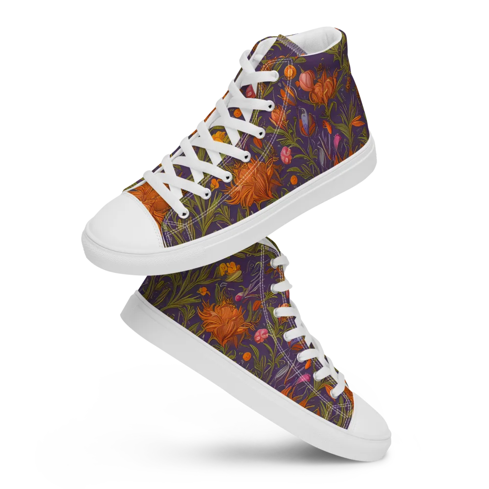 Botanical Nebula on Men's High Top Canvas Shoes — Front
