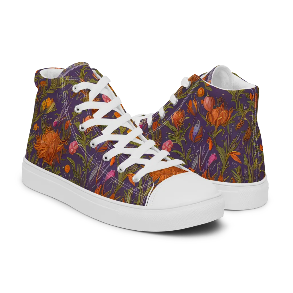 Botanical Nebula on Women's High Top Canvas Shoes — Right