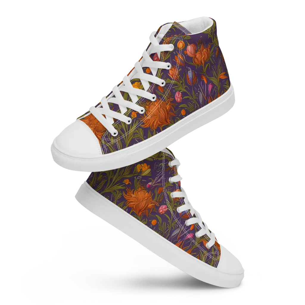 Botanical Nebula on Women's High Top Canvas Shoes — Front