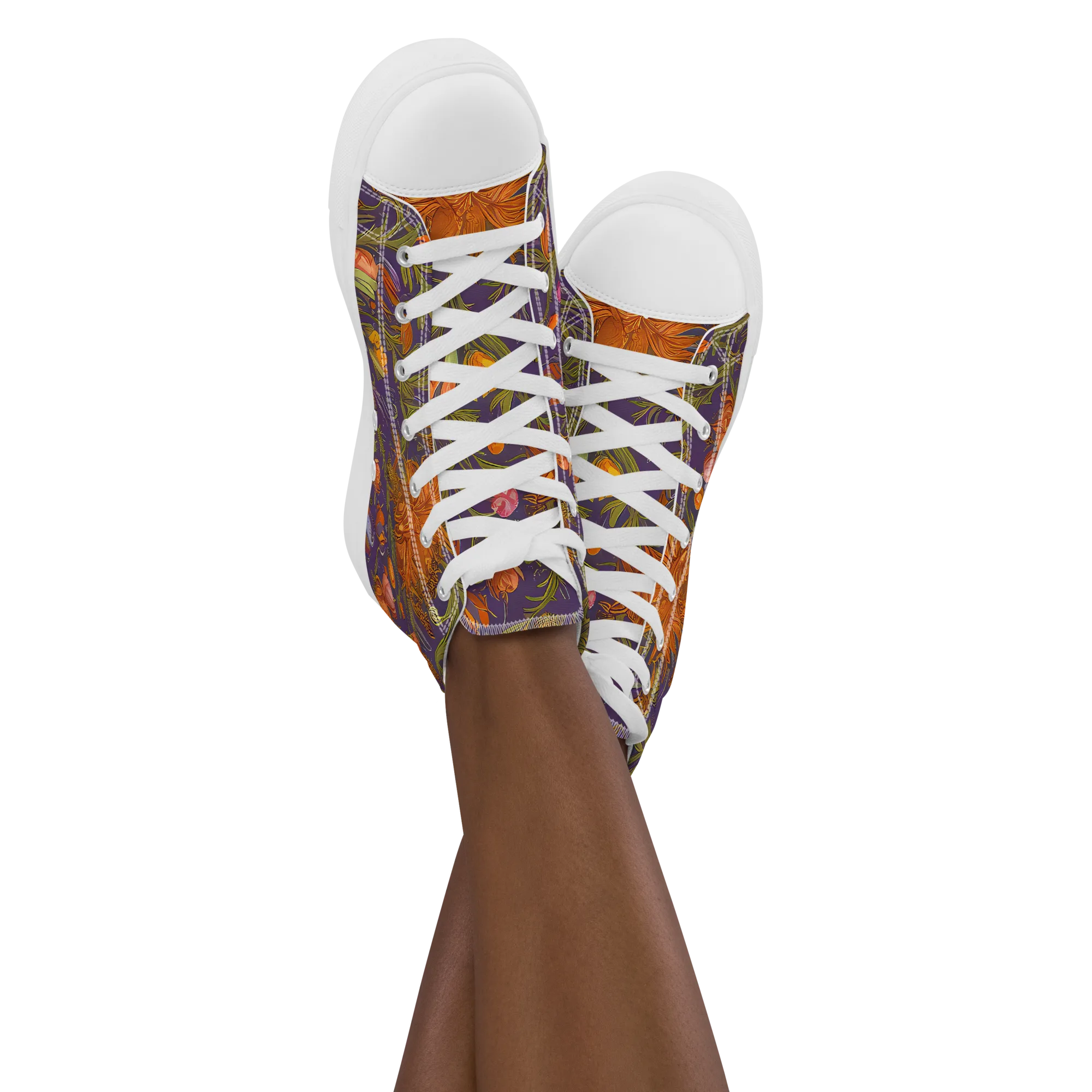 Botanical Nebula on Women's High Top Canvas Shoes — Front