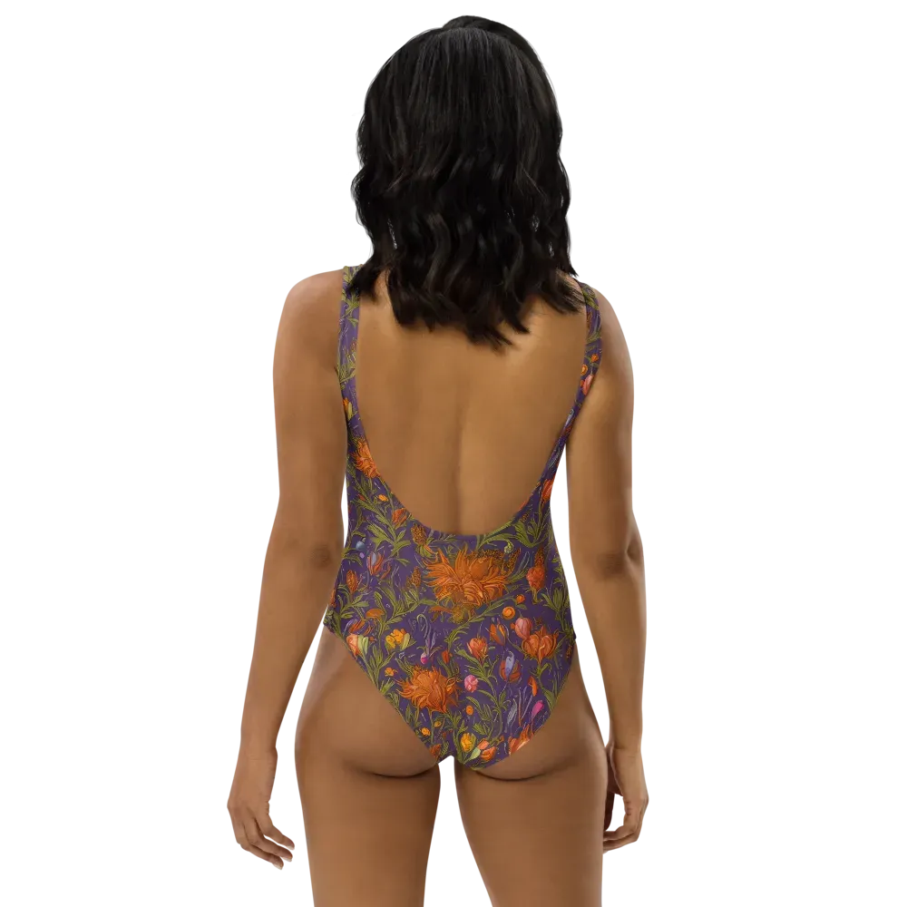 Botanical Nebula on One-Piece Swimsuit — Back
