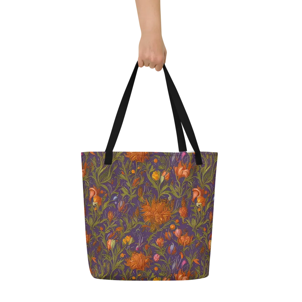 Botanical Nebula on Large Tote Bag W/ Pocket — Front