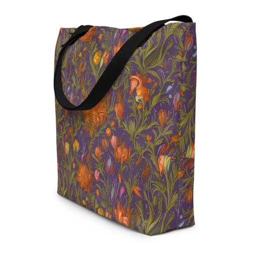 Botanical Nebula on a Large Tote Bag W/ Pocket