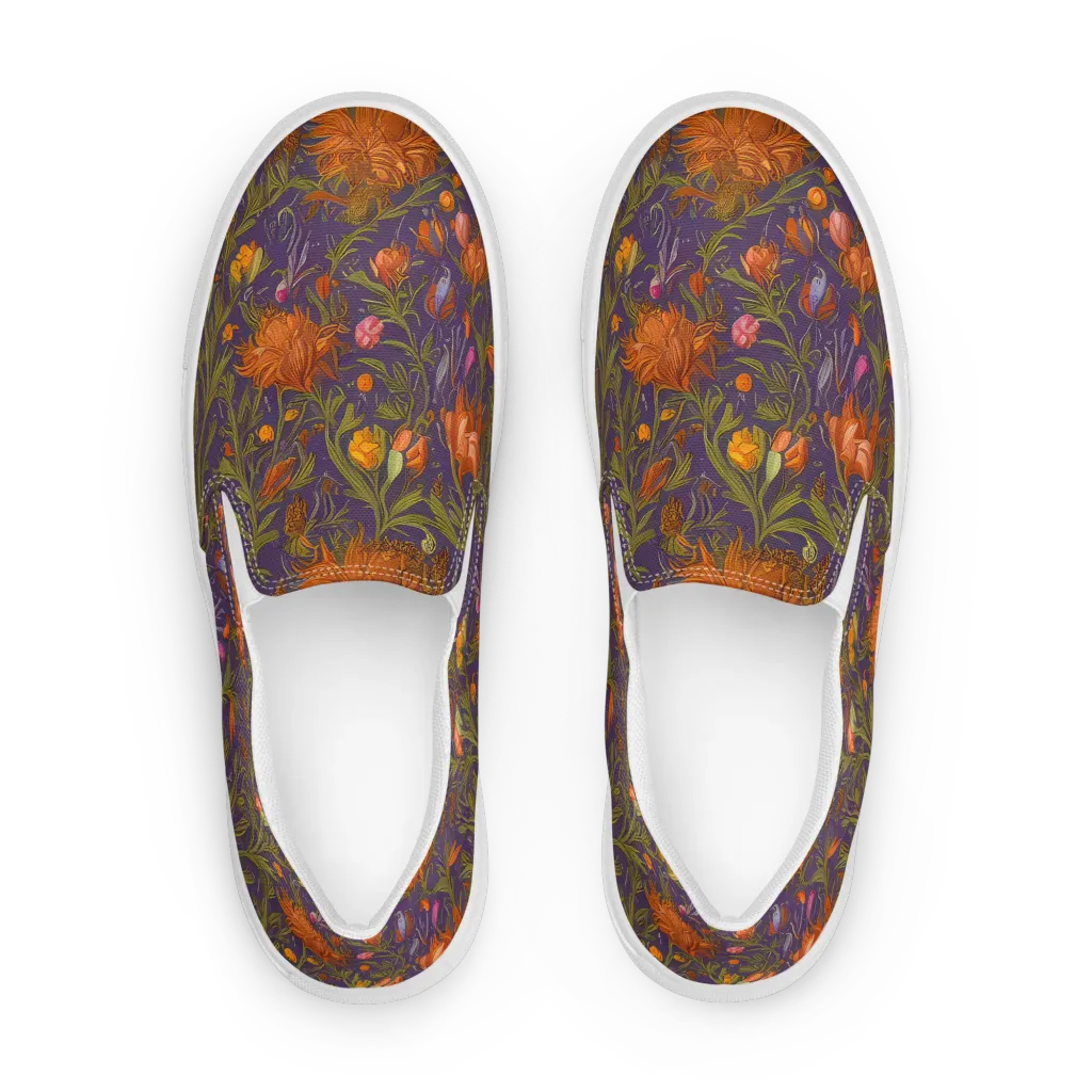 Botanical Nebula on Women's Slip-On Canvas Shoes — Front