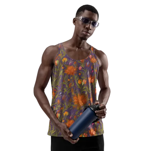 Botanical Nebula on a Men's Tank Top