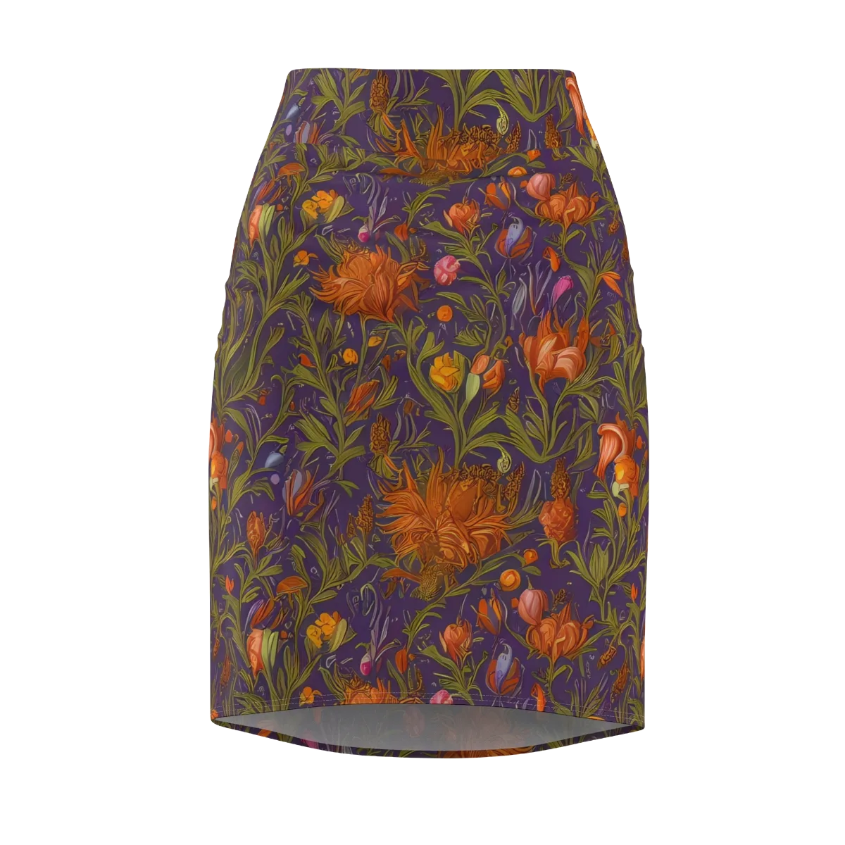 Botanical Nebula on Pencil Skirt — Front