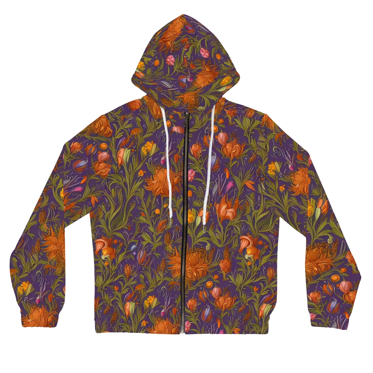 Botanical Nebula on Women's Full-Zip Hoodie — Front