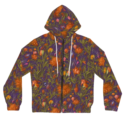 Botanical Nebula on a Women's Full-Zip Hoodie