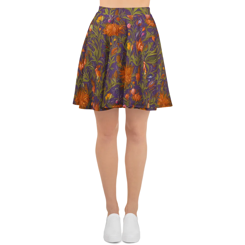 Botanical Nebula on Skater Skirt — Front