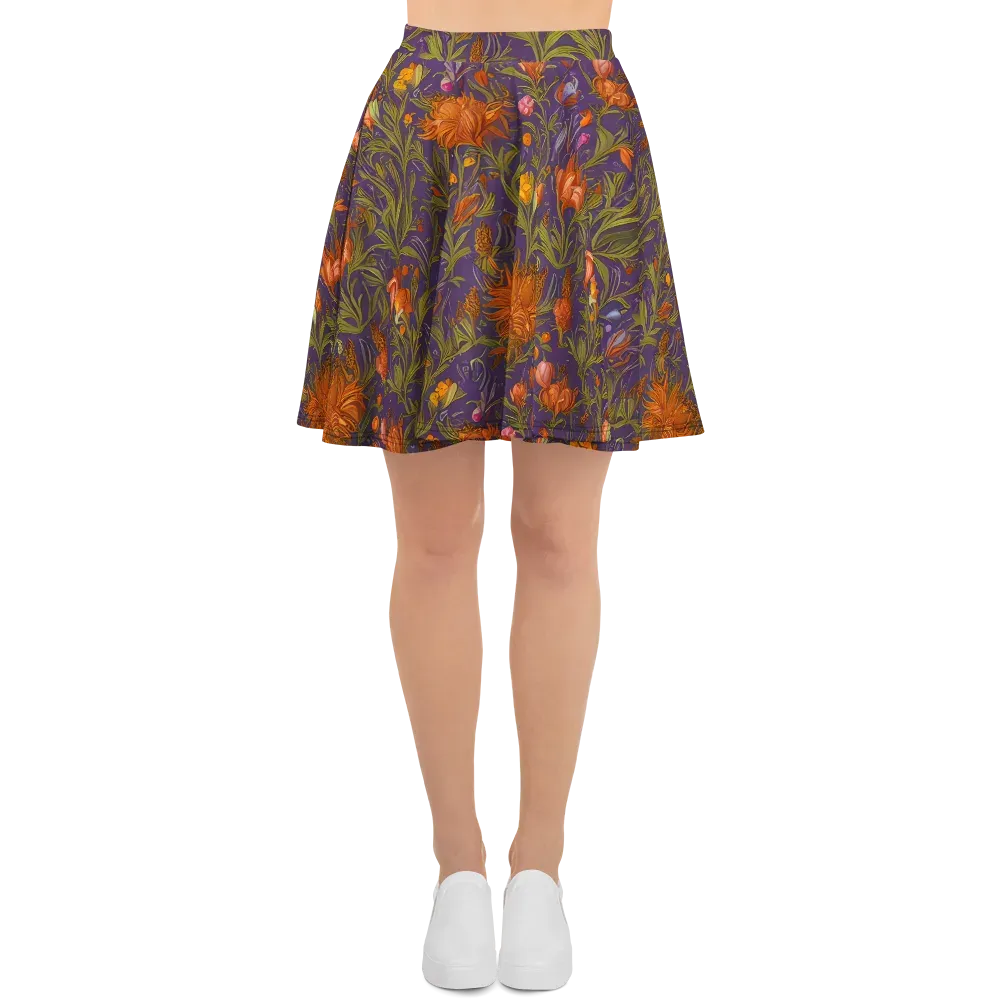 Botanical Nebula on Skater Skirt — Front