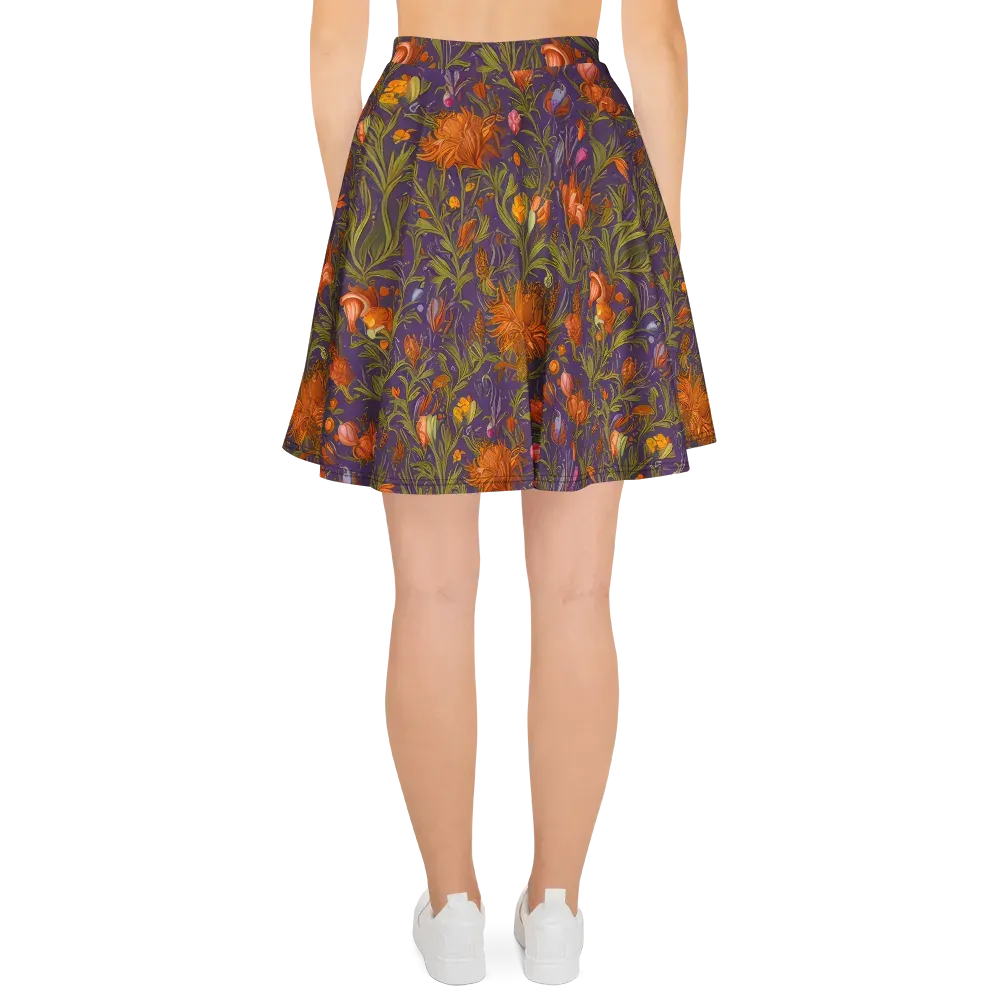 Botanical Nebula on Skater Skirt — Back