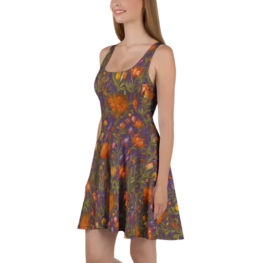 Botanical Nebula on a Skater Dress