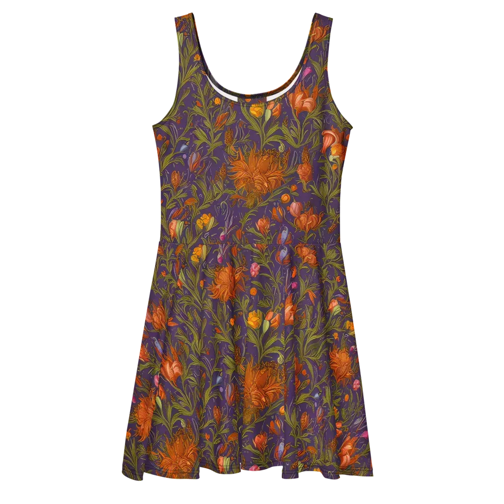 Botanical Nebula on Skater Dress — Front