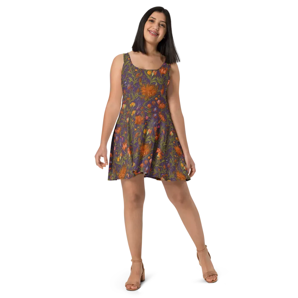 Botanical Nebula on Skater Dress — Front
