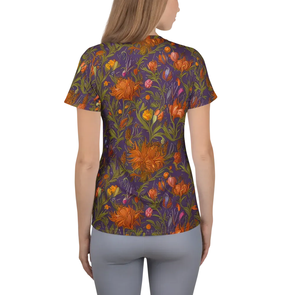 Botanical Nebula on Women's Athletic T-Shirt — Back