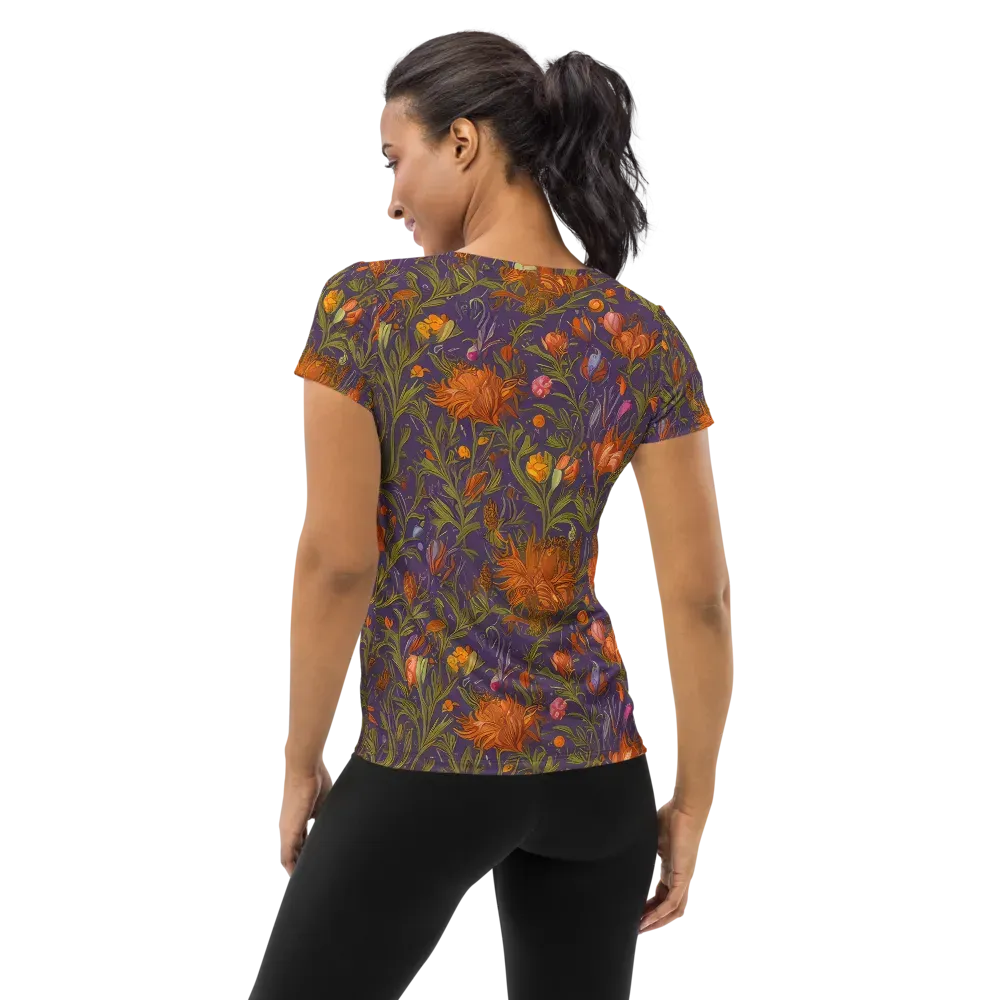 Botanical Nebula on Women's Athletic T-Shirt — Back