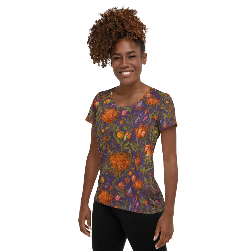 Botanical Nebula on Women's Athletic T-Shirt — Left