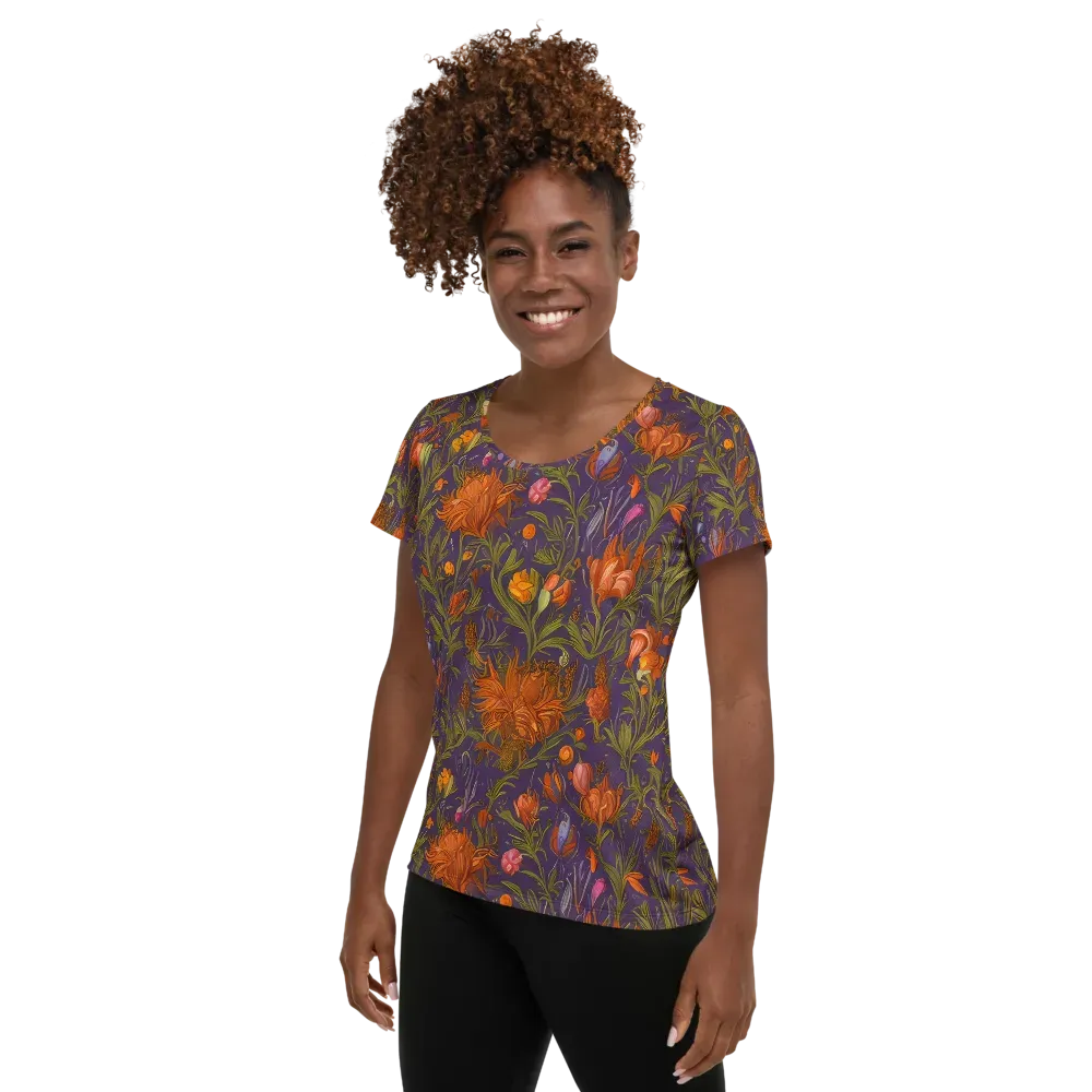 Botanical Nebula on Women's Athletic T-Shirt — Left