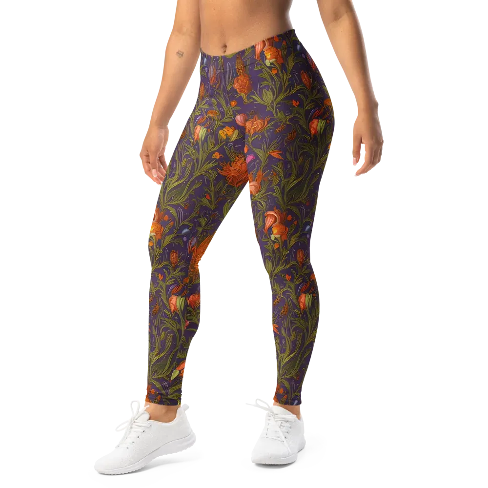 Botanical Nebula on Leggings — Left Front