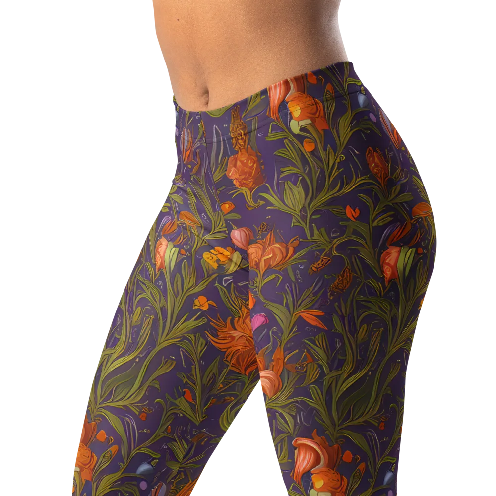 Botanical Nebula on Leggings — Left Front
