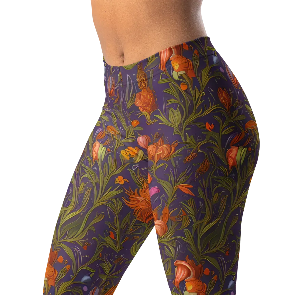 Botanical Nebula on Leggings — Left Front
