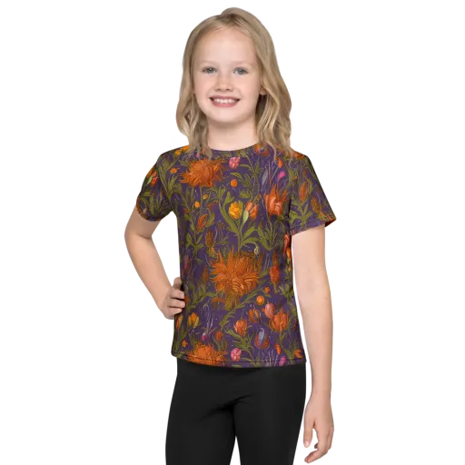 Botanical Nebula on a Kids Crew Neck T-Shirt