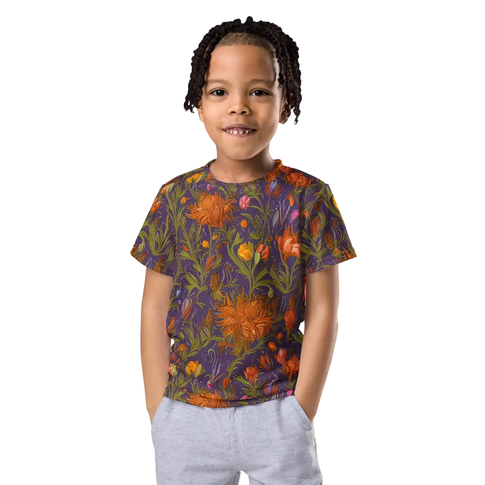 Botanical Nebula on Kids Crew Neck T-Shirt — Front