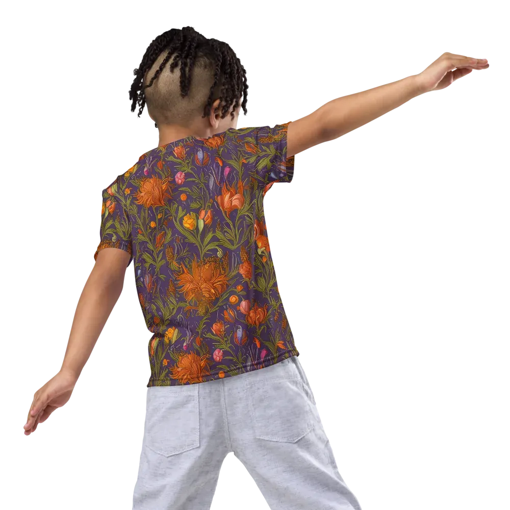 Botanical Nebula on Kids Crew Neck T-Shirt — Back
