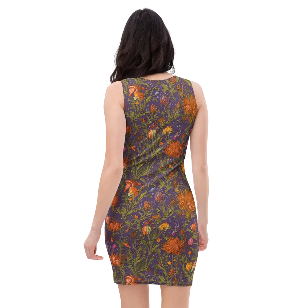 Botanical Nebula on Bodycon Dress — Back