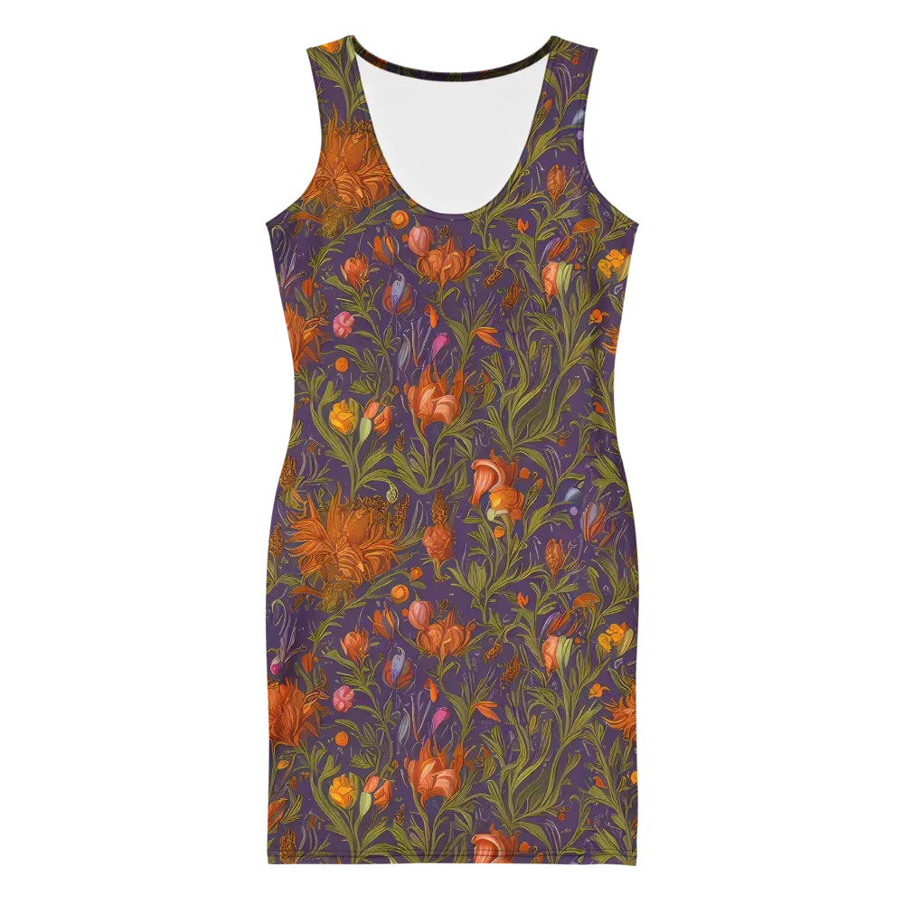 Botanical Nebula on Bodycon Dress — Front