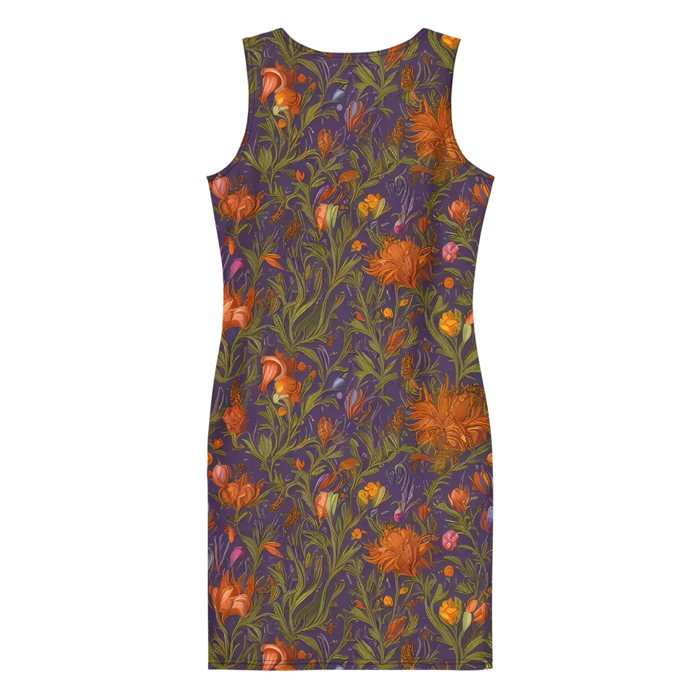 Botanical Nebula on Bodycon Dress — Back