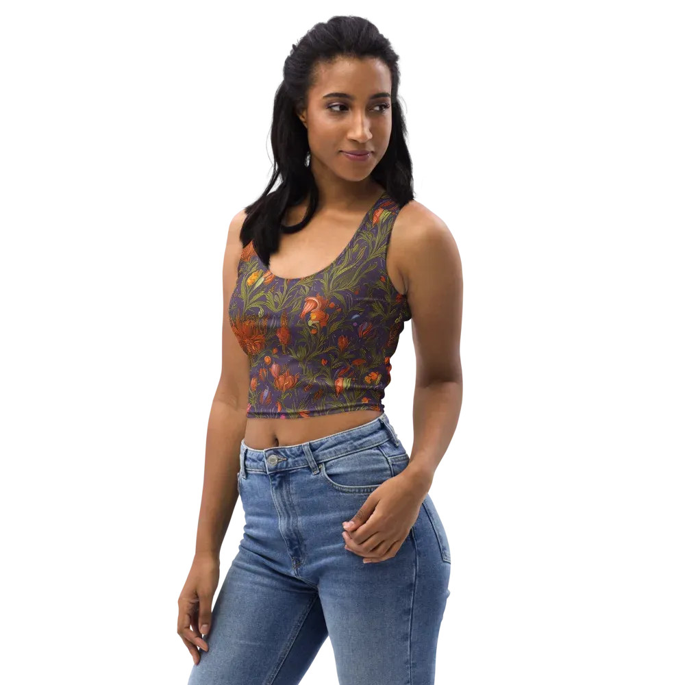 Botanical Nebula on Crop Top — Left Front