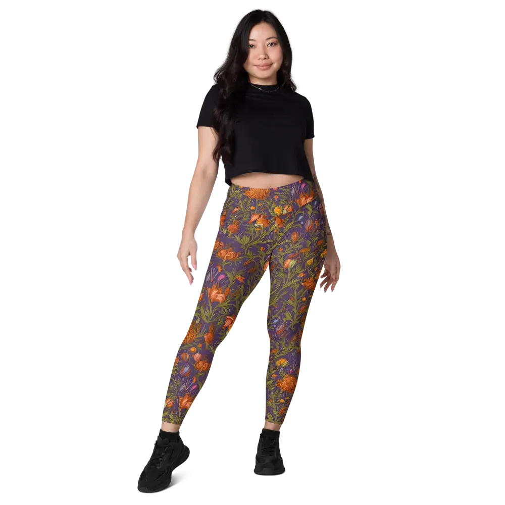 Botanical Nebula on Leggings with Pockets — Front