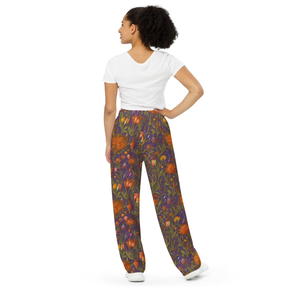 Botanical Nebula on Wide-Leg Pants — Back