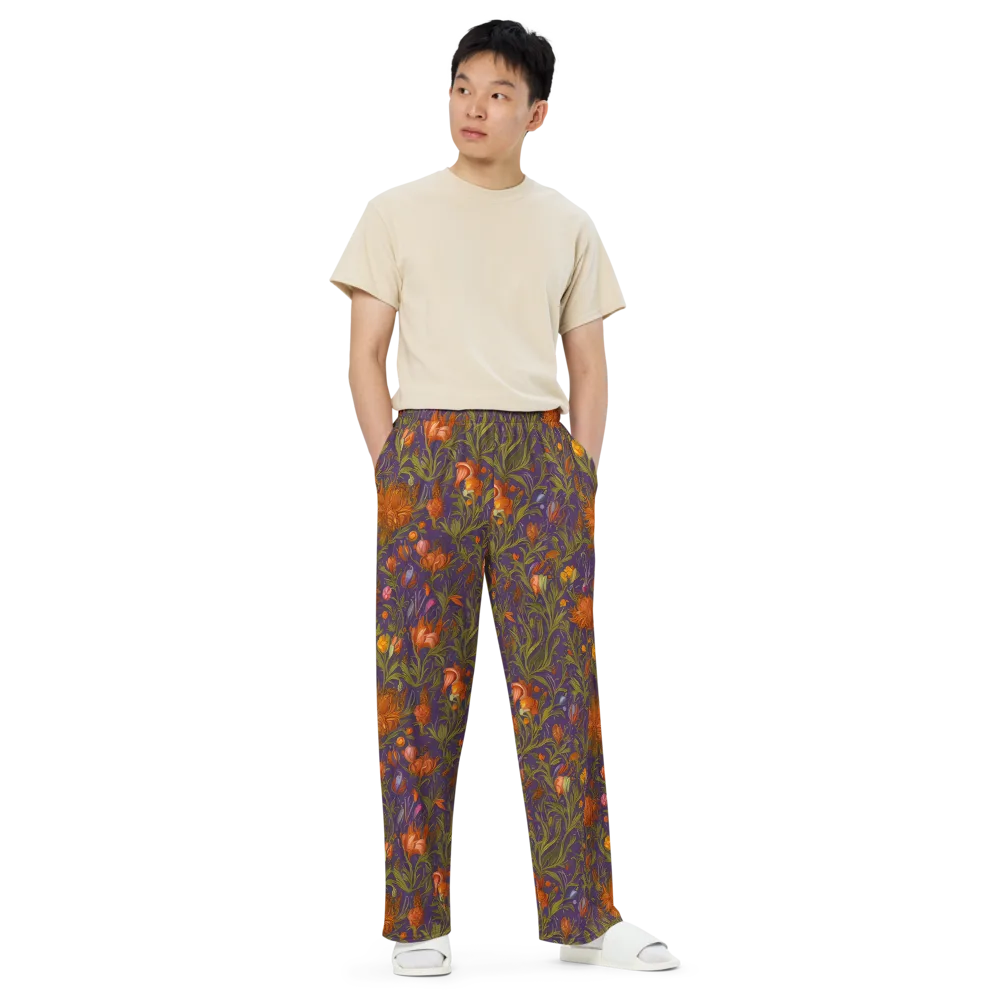 Botanical Nebula on Wide-Leg Pants — Front