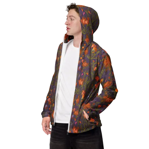 Botanical Nebula on a Men's Windbreaker