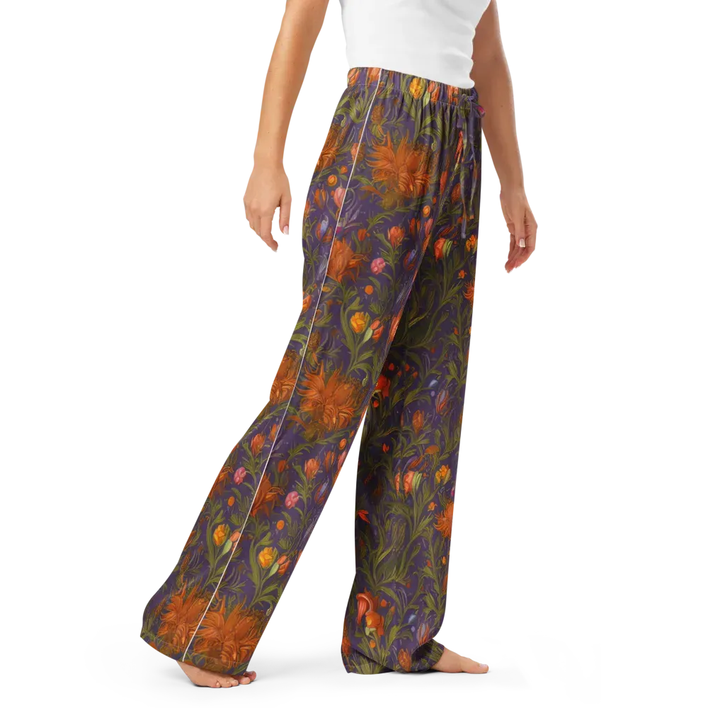 Botanical Nebula on Women's Pajama Pants — Right Front