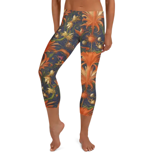 Stellar Blooms on a Capri Leggings