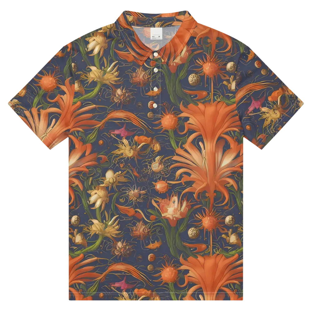 Stellar Blooms on Men's Slim Fit Polo Shirt — Front
