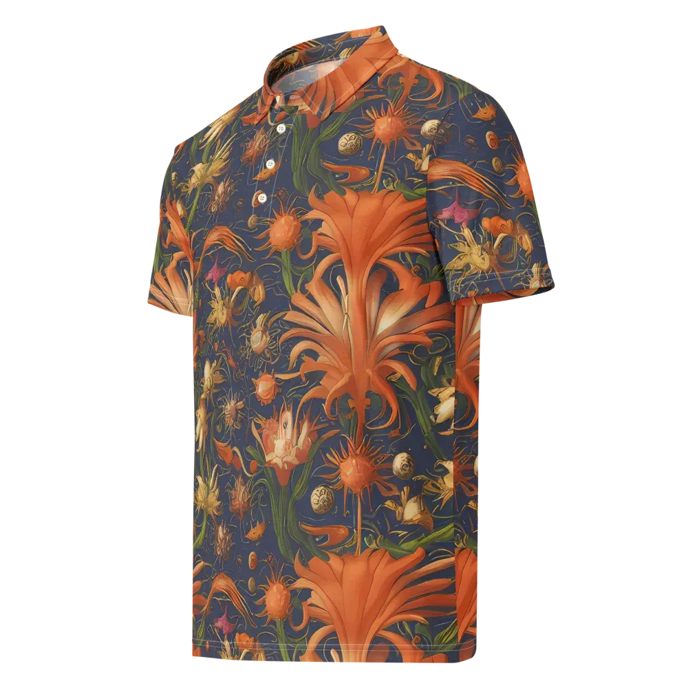 Stellar Blooms on Men's Slim Fit Polo Shirt — Left Front
