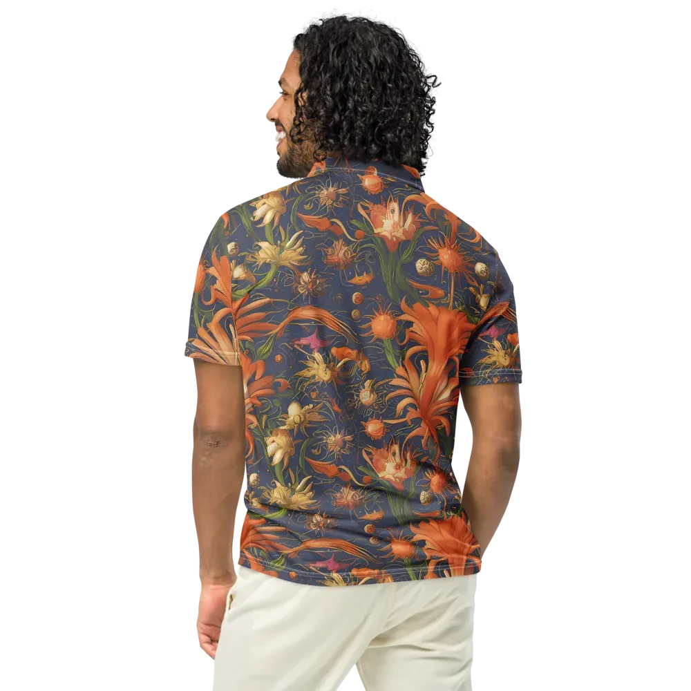 Stellar Blooms on Men's Slim Fit Polo Shirt — Back