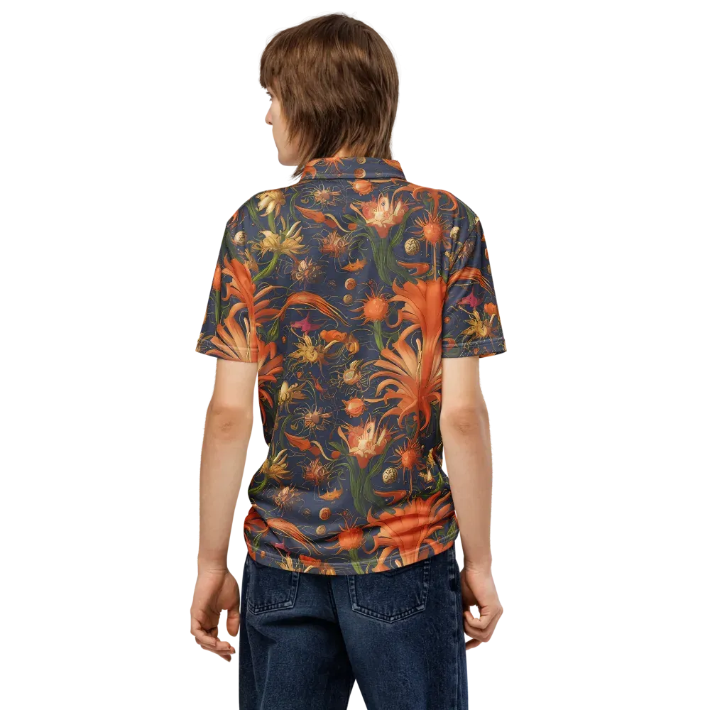 Stellar Blooms on Men's Slim Fit Polo Shirt — Back