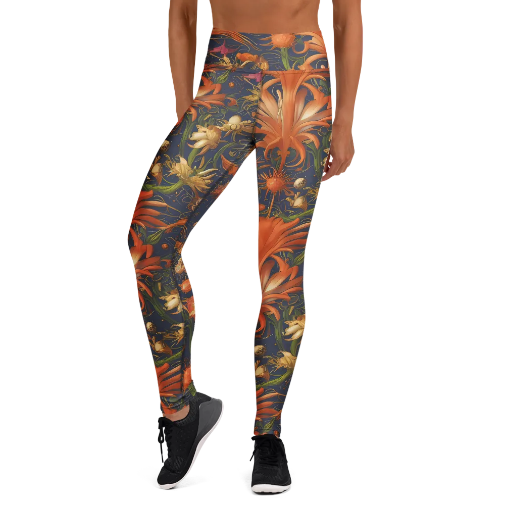 Stellar Blooms on Yoga Leggings — Front