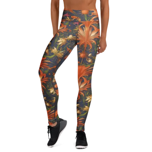 Stellar Blooms on a Yoga Leggings