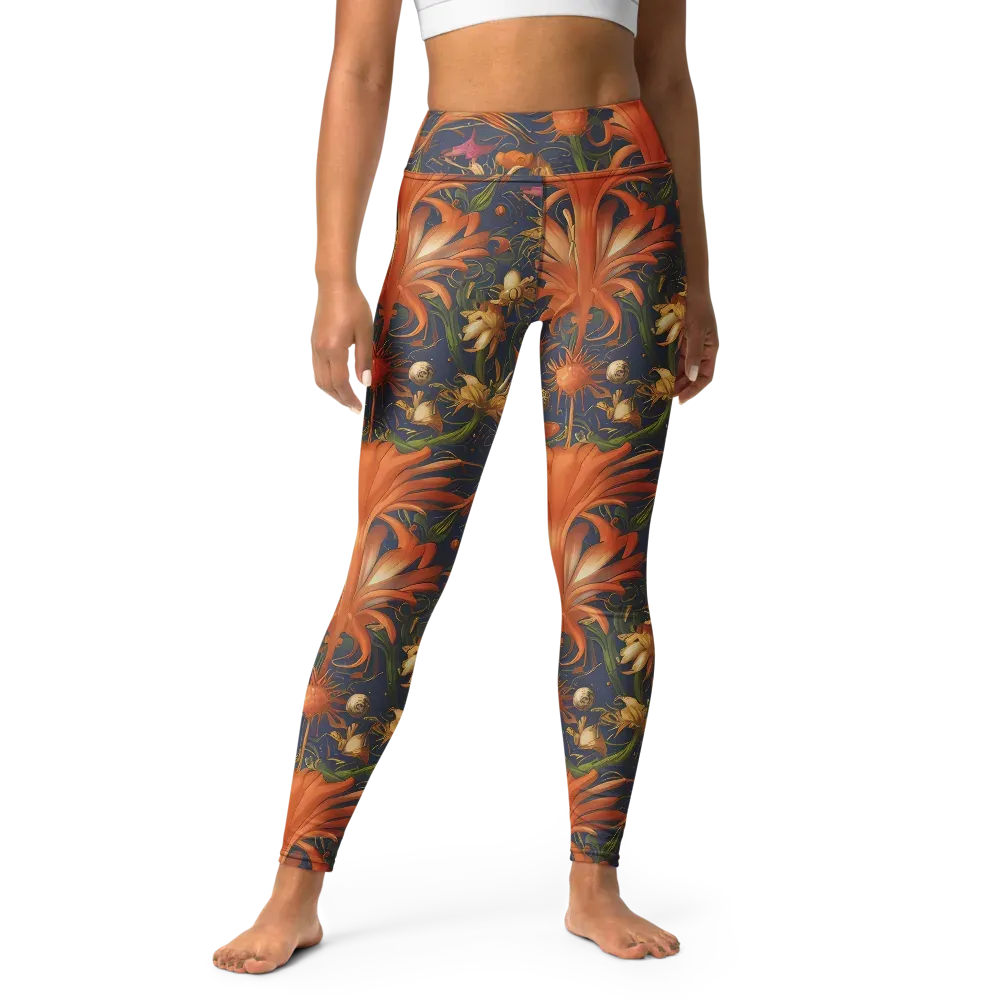 Stellar Blooms on Yoga Leggings — Front